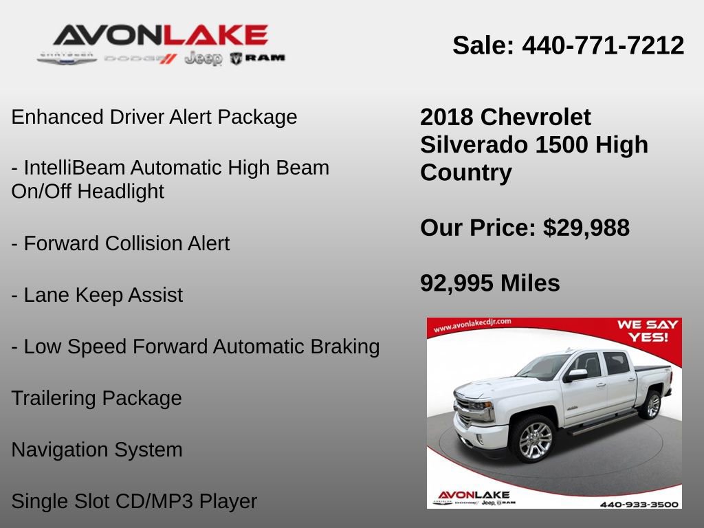 Used 2018 Chevrolet Silverado 1500 High Country image 36