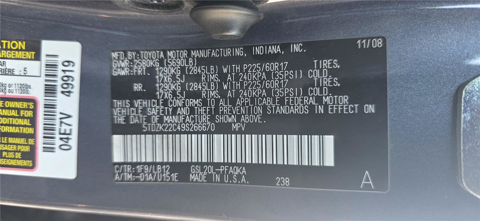 Used 2009 Toyota Sienna XLE FWD image 23