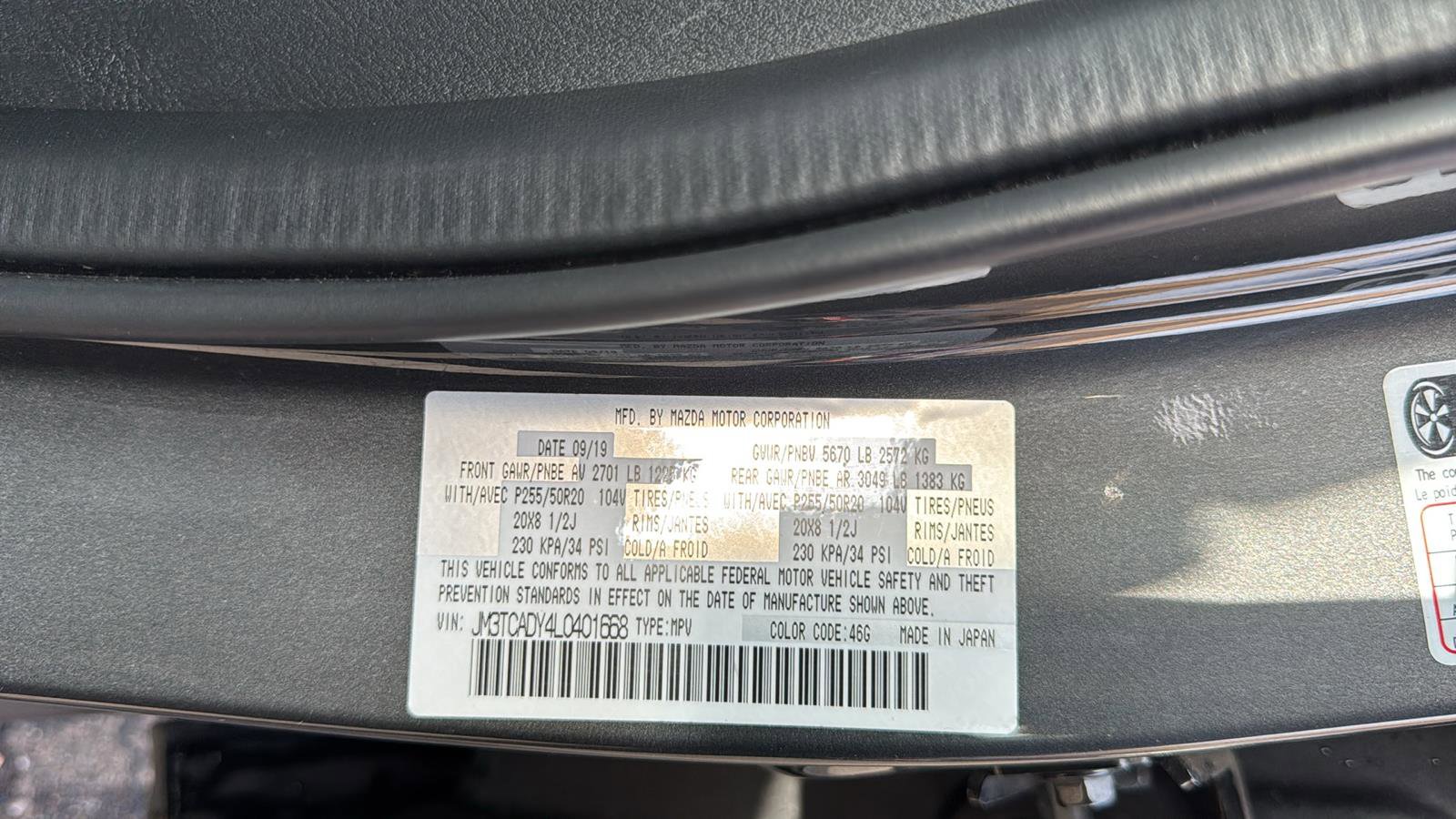 Used 2020 MAZDA CX-9 Grand Touring image 21