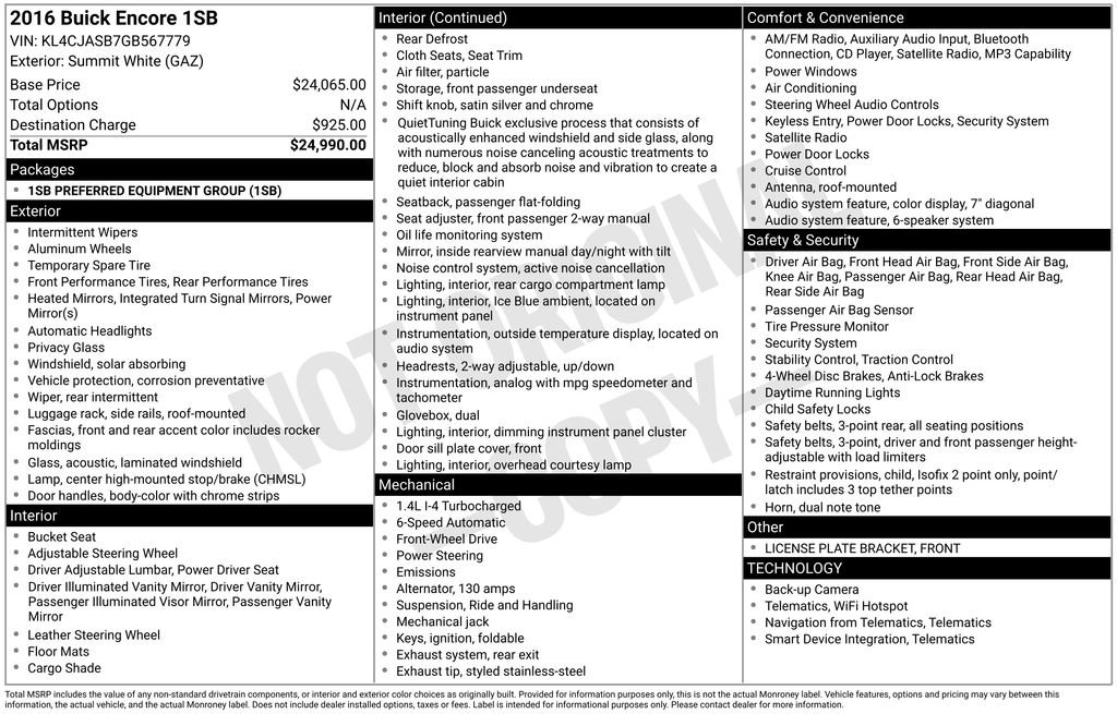 Used 2016 Buick Encore FWD image 20