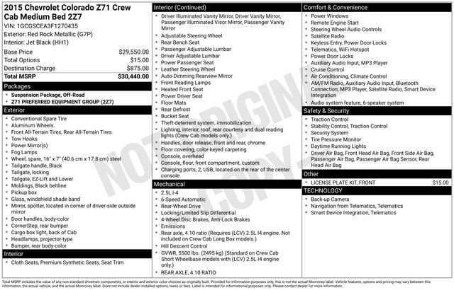 Certified 2015 Chevrolet Colorado Z71 image 33