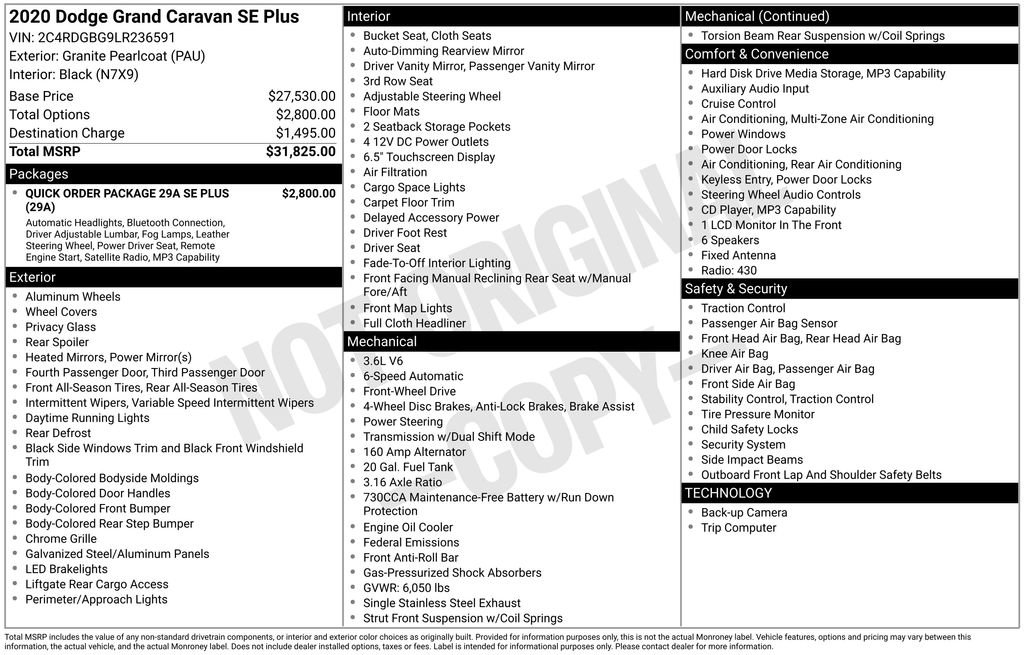 Used 2020 Dodge Grand Caravan SE FWD image 29