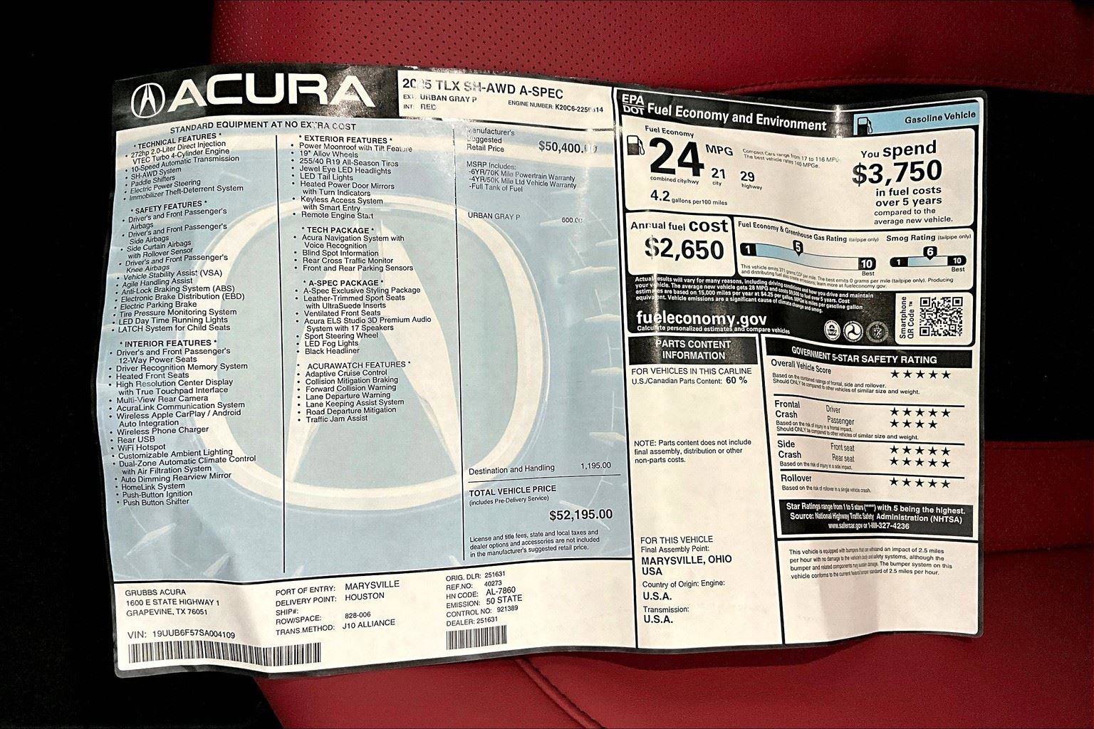 New 2025 Acura TLX SH-AWD w/ A-SPEC Pkg image 24