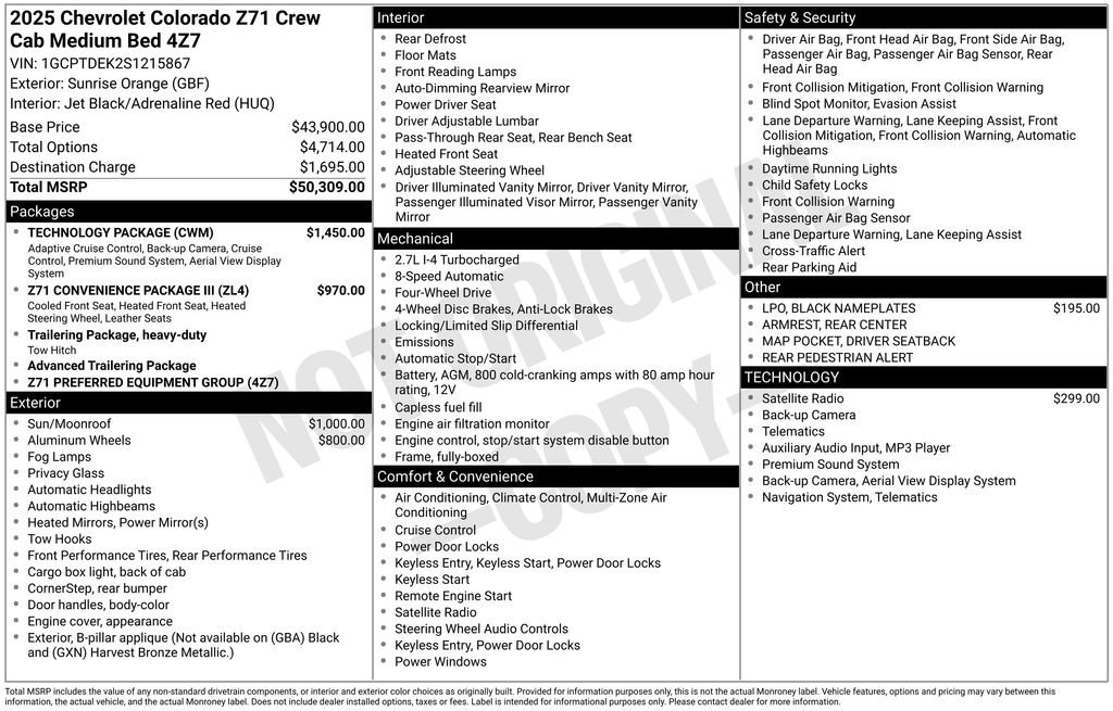 Used 2025 Chevrolet Colorado Z71 w/ Technology Package AWD/4WD image 13