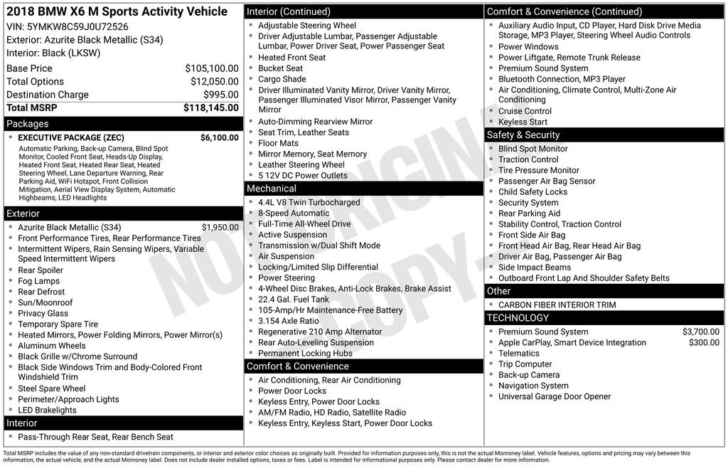Used 2018 BMW X6 M image 49