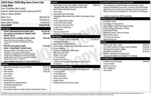 Used 2024 RAM 3500 Big Horn w/ Sport Appearance Package AWD/4WD image 34