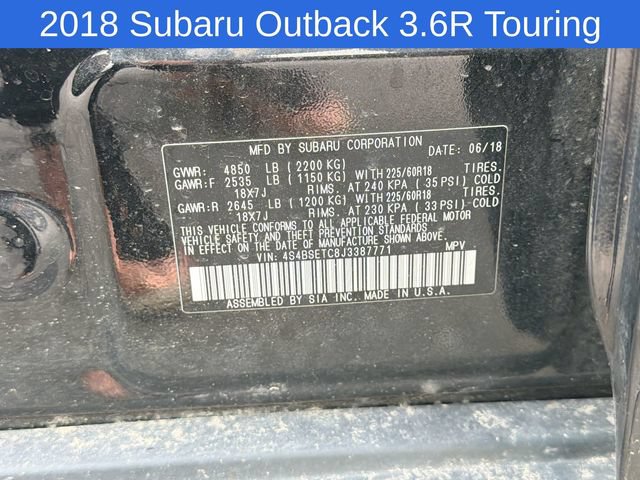 Used 2018 Subaru Outback 3.6R Touring AWD/4WD image 22