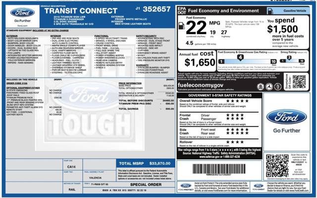 Used 2018 Ford Transit Connect Titanium w/ Titanium Premium Package FWD image 4