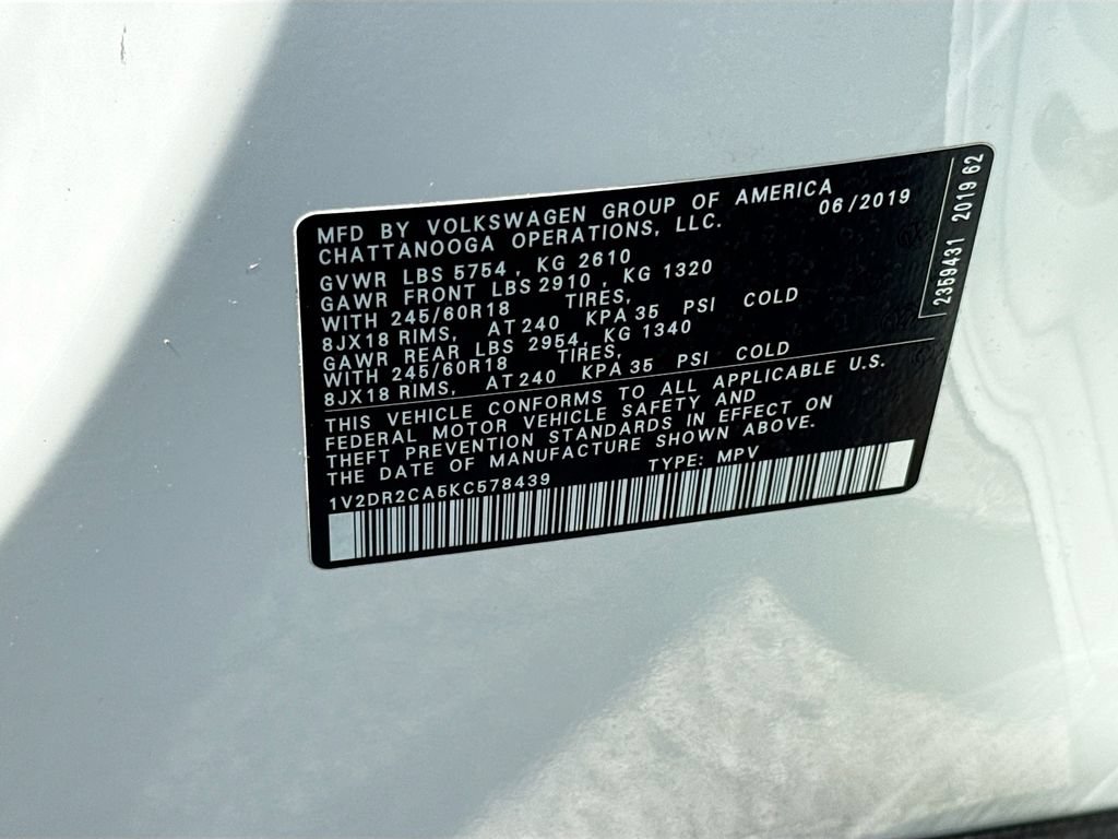 Used 2019 Volkswagen Atlas SE w/ Towing Package FWD image 34