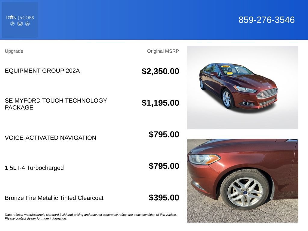 Used 2016 Ford Fusion SE w/ Equipment Group 202A FWD image 5