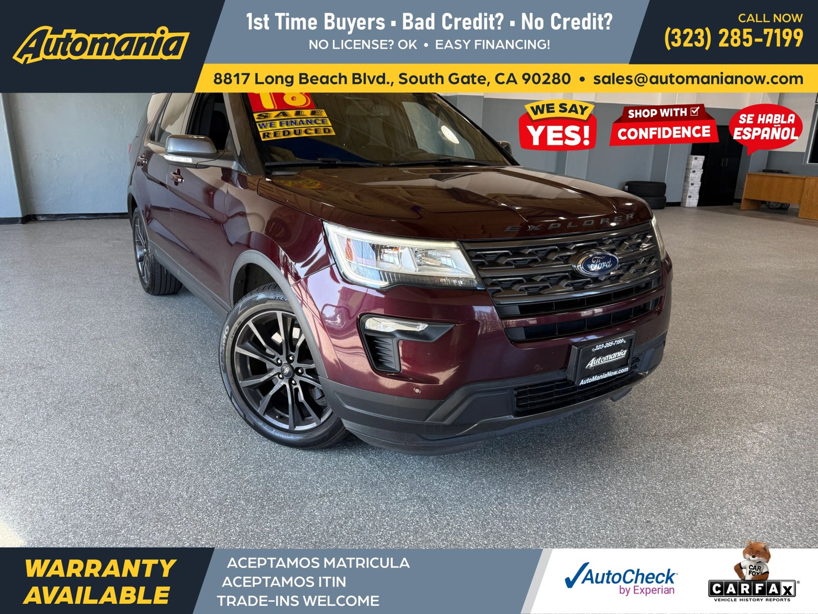 Used 2018 Ford Explorer XLT w/ Equipment Group 202A FWD image 1