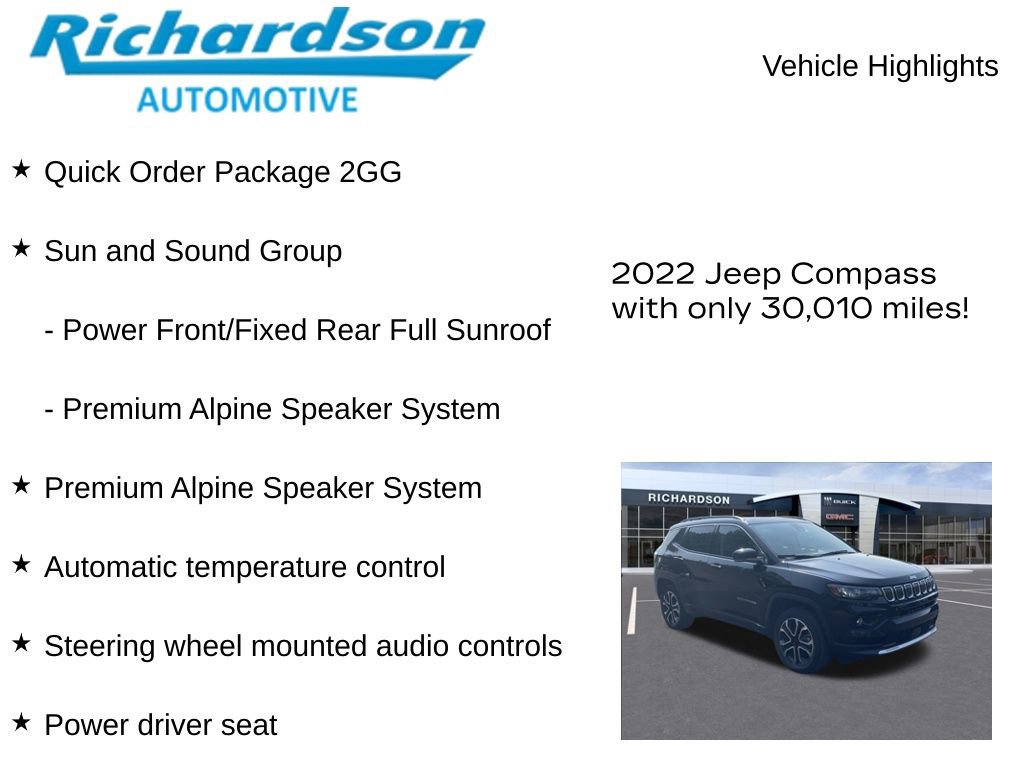 Used 2022 Jeep Compass Limited w/ Sun and Sound Group image 11