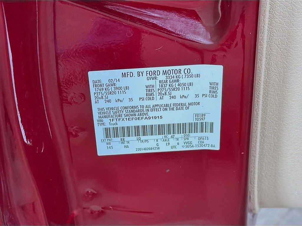 Used 2014 Ford F150 Lariat w/ Equipment Group 502A Luxury image 40