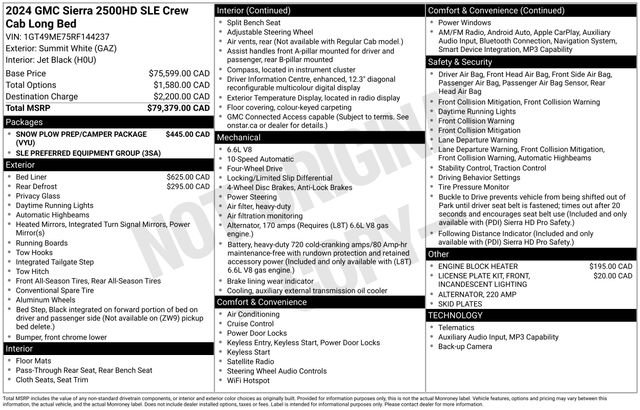 Certified 2024 GMC Sierra 2500 SLE w/ Snow Plow Prep/Camper Package AWD/4WD image 5