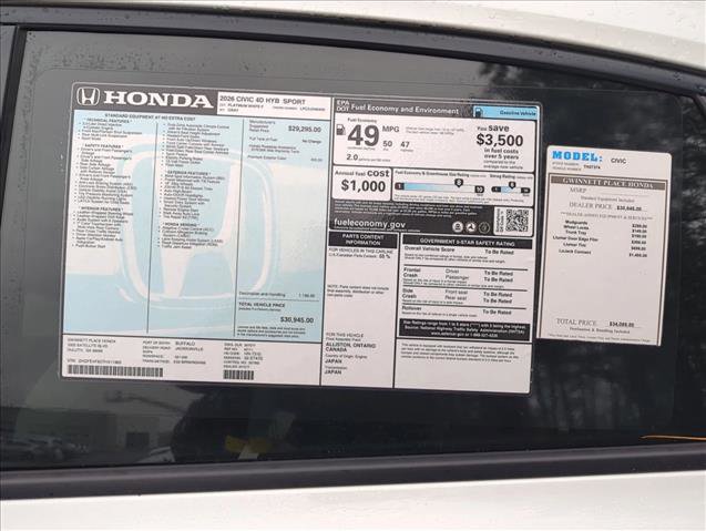 New 2026 Honda Civic FWD Hybrid Sedan image 21