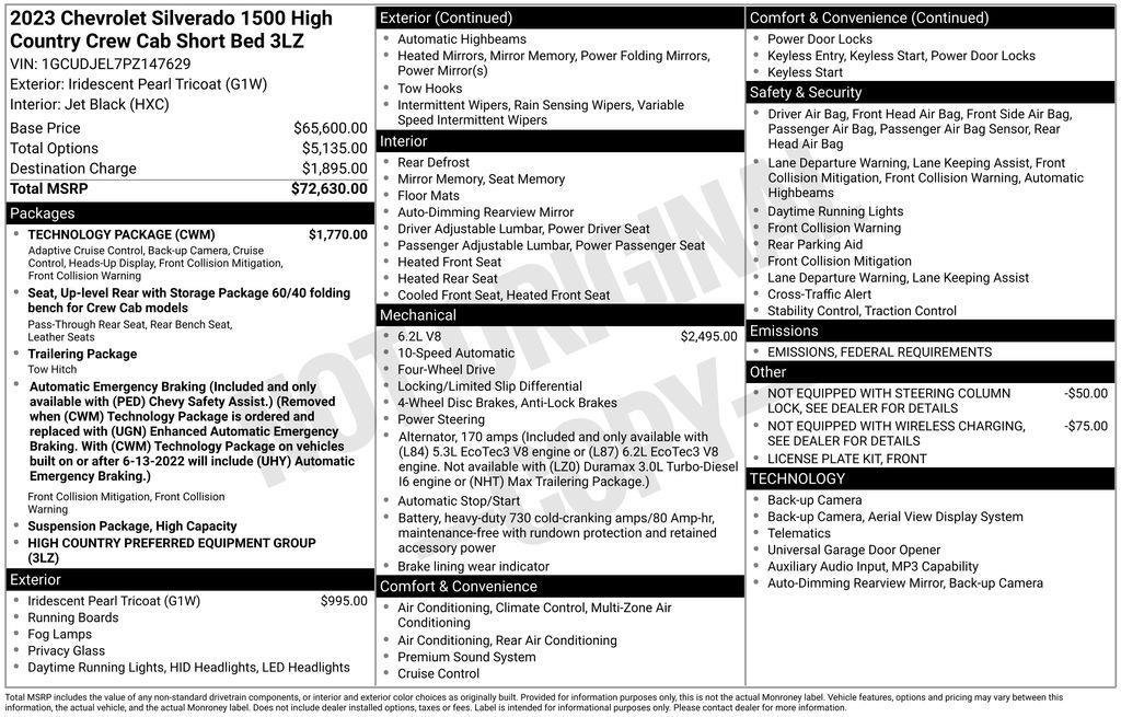 Used 2023 Chevrolet Silverado 1500 High Country w/ Technology Package image 2