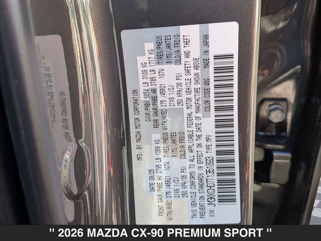 New 2026 MAZDA CX-90 3.3 Turbo w/ Premium Sport Pkg image 40