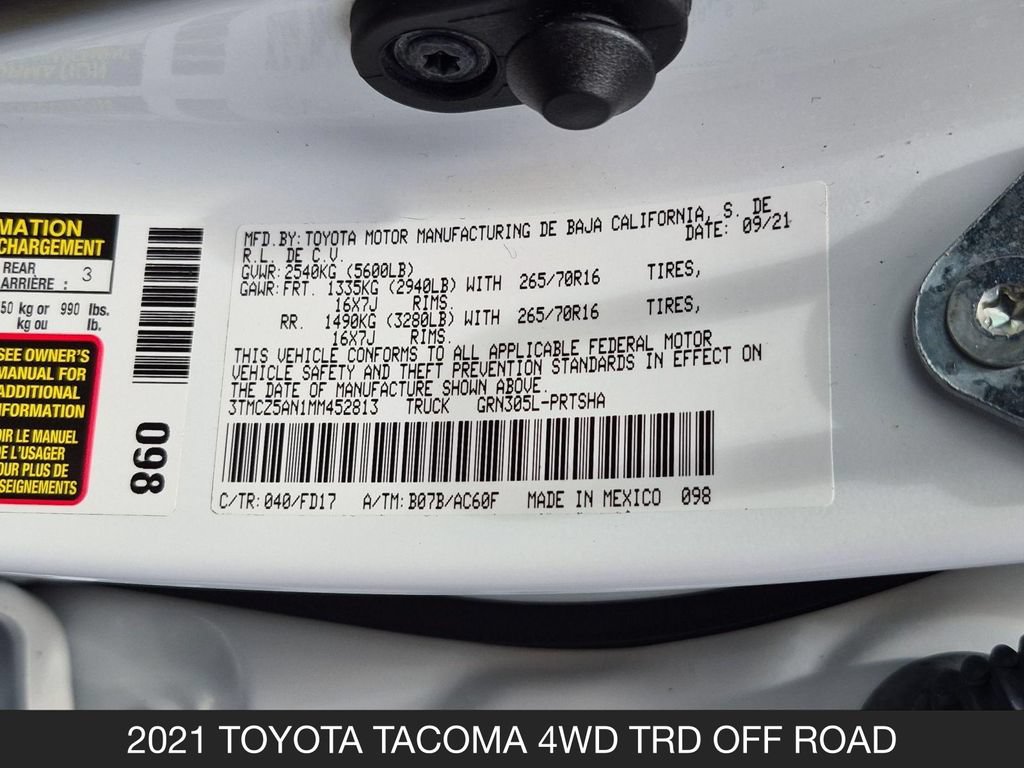 Used 2021 Toyota Tacoma TRD Off-Road w/ Technology Package AWD/4WD image 24