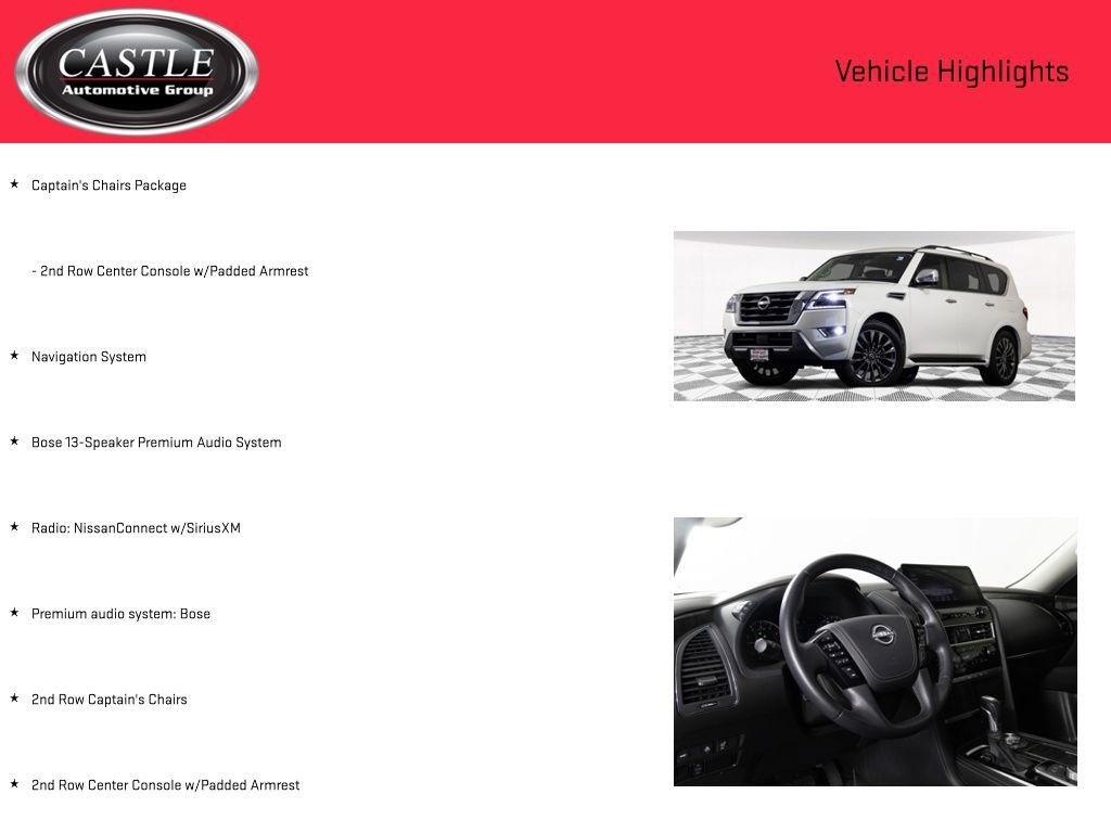 Used 2023 Nissan Armada Platinum w/ Captain's Chairs Package image 8