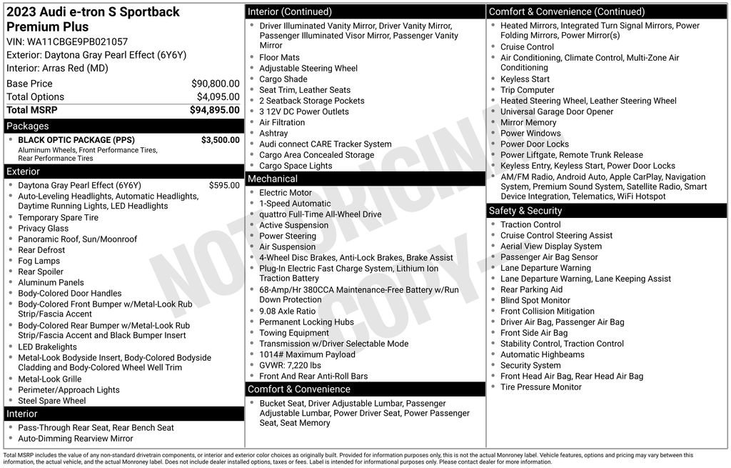 Used 2023 Audi e-tron S Premium Plus w/ Black Optic Package image 89