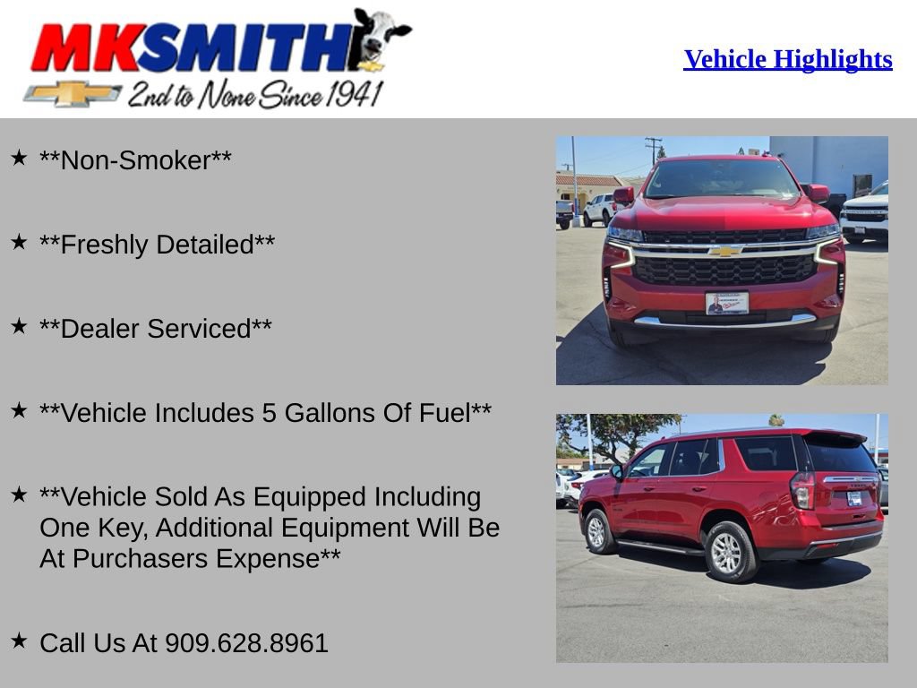 Used 2024 Chevrolet Tahoe LS w/ Driver Alert Package RWD image 2