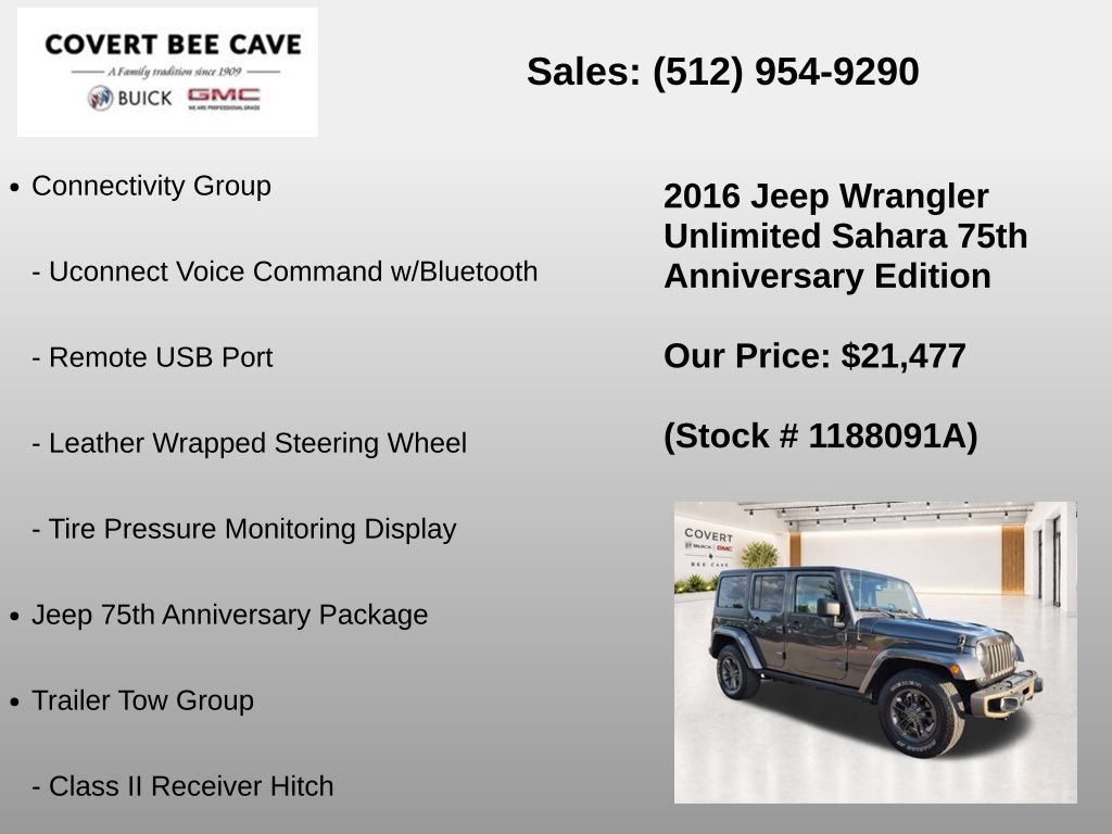 Used 2016 Jeep Wrangler Unlimited Sahara AWD/4WD image 25