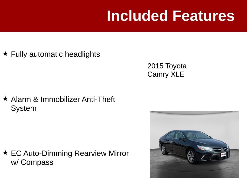 Used 2015 Toyota Camry XLE w/ Moonroof Package FWD image 4