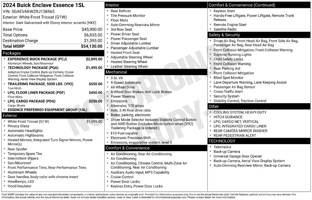 Used 2024 Buick Enclave Essence w/ Experience Buick Package AWD/4WD image 34