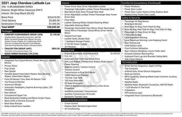 Used 2021 Jeep Cherokee Latitude Lux w/ Comfort/Convenience Group AWD/4WD image 15