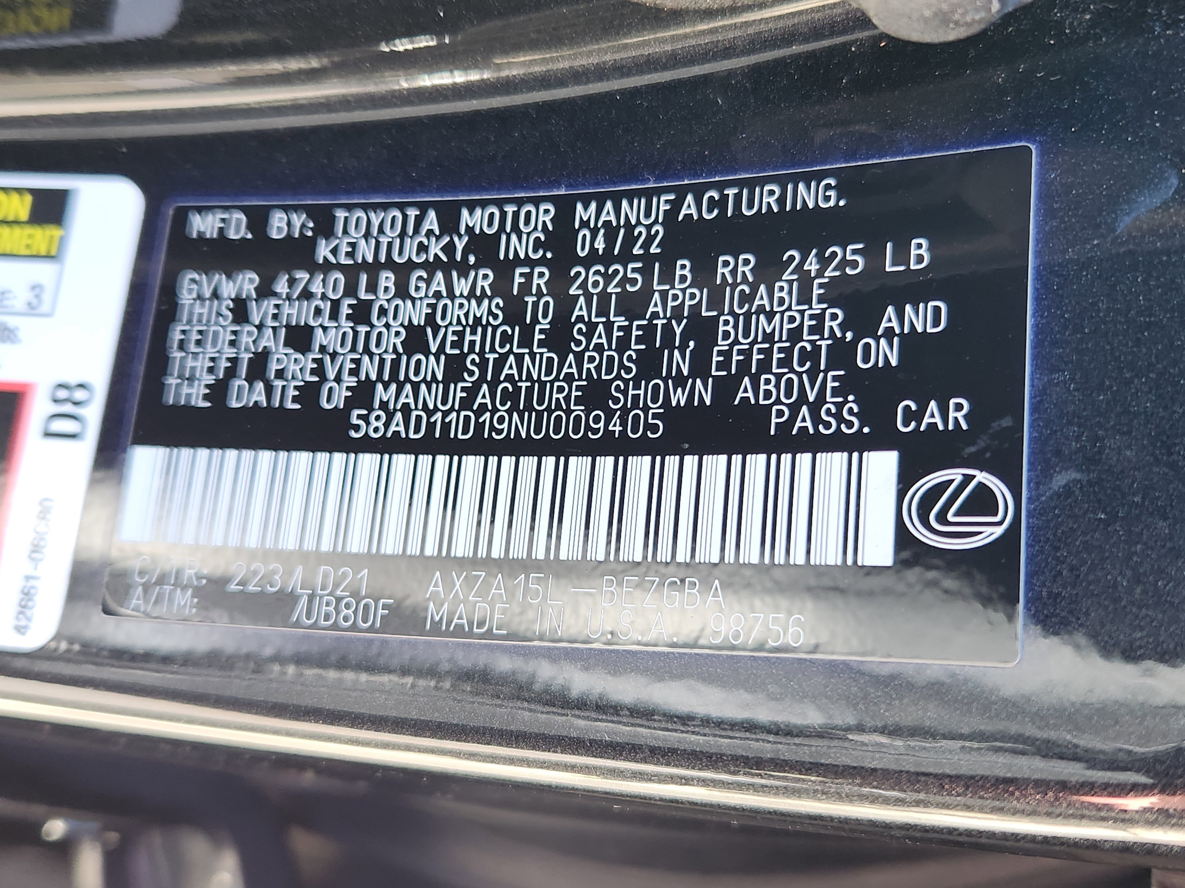 Used 2022 Lexus ES 250 w/ Premium Package image 22