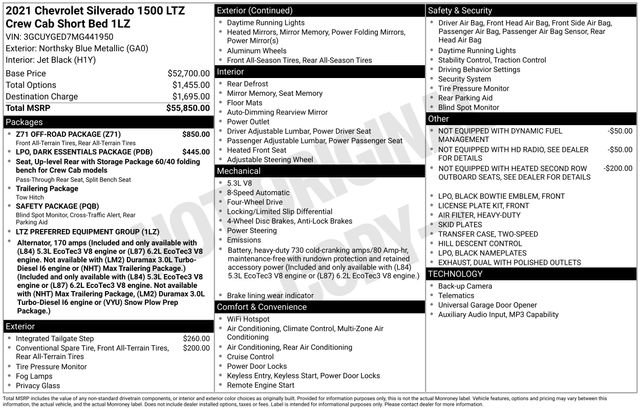 Used 2021 Chevrolet Silverado 1500 LTZ w/ Z71 Off-Road Package image 42