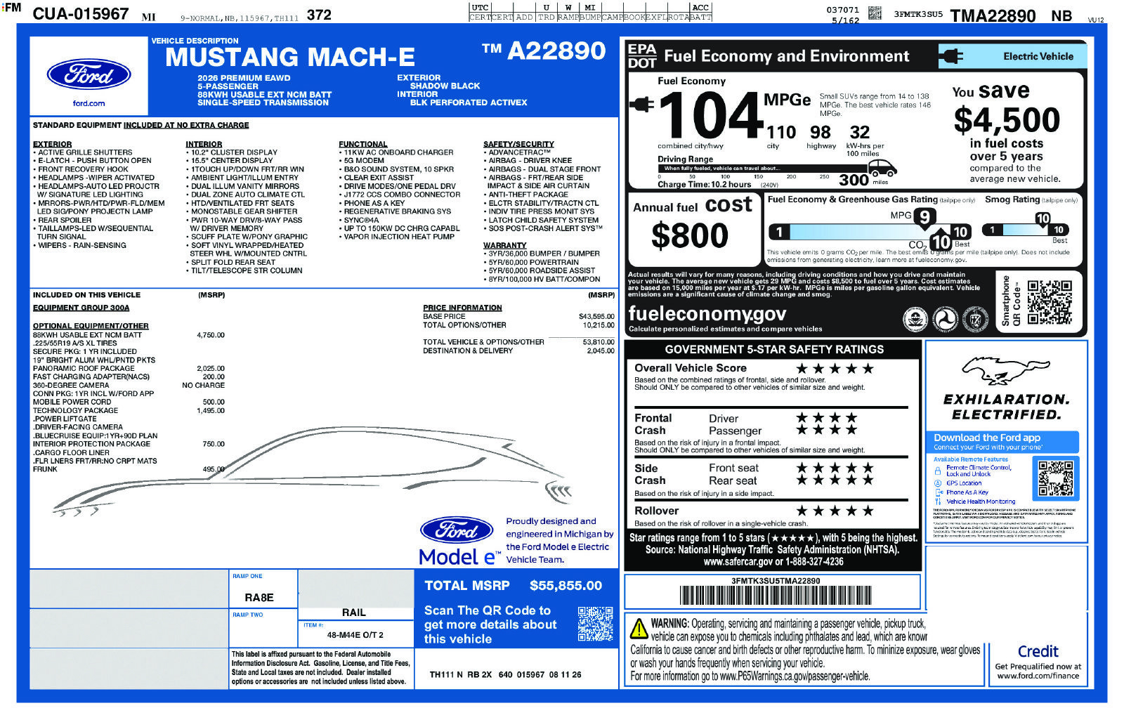 New 2026 Ford Mustang Mach-E Premium AWD/4WD image 5