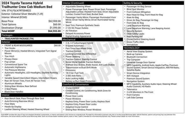 Used 2024 Toyota Tacoma 4x4 Double Cab Hybrid image 31