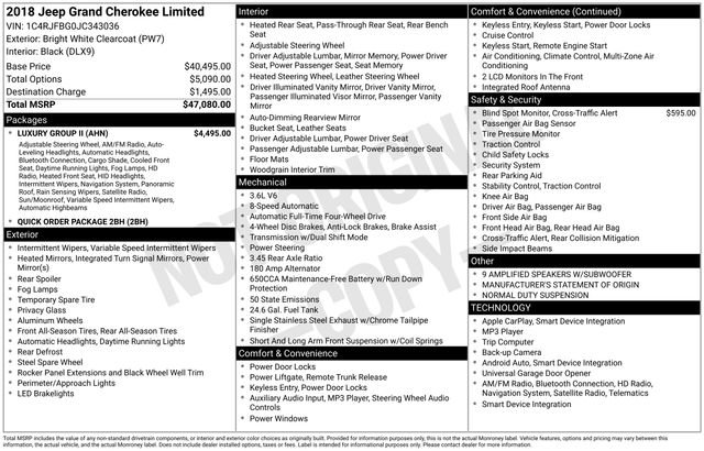 Used 2018 Jeep Grand Cherokee Limited w/ Luxury Group II image 5