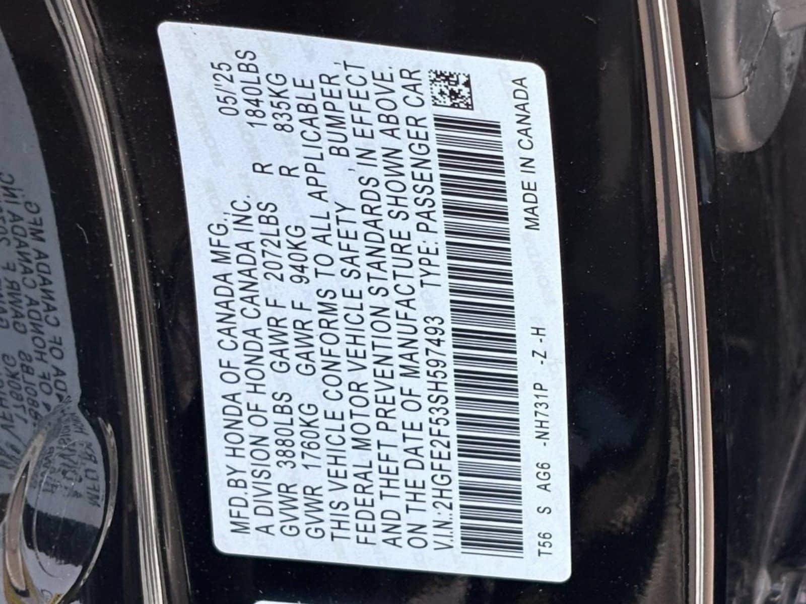 Certified 2025 Honda Civic Sport image 37