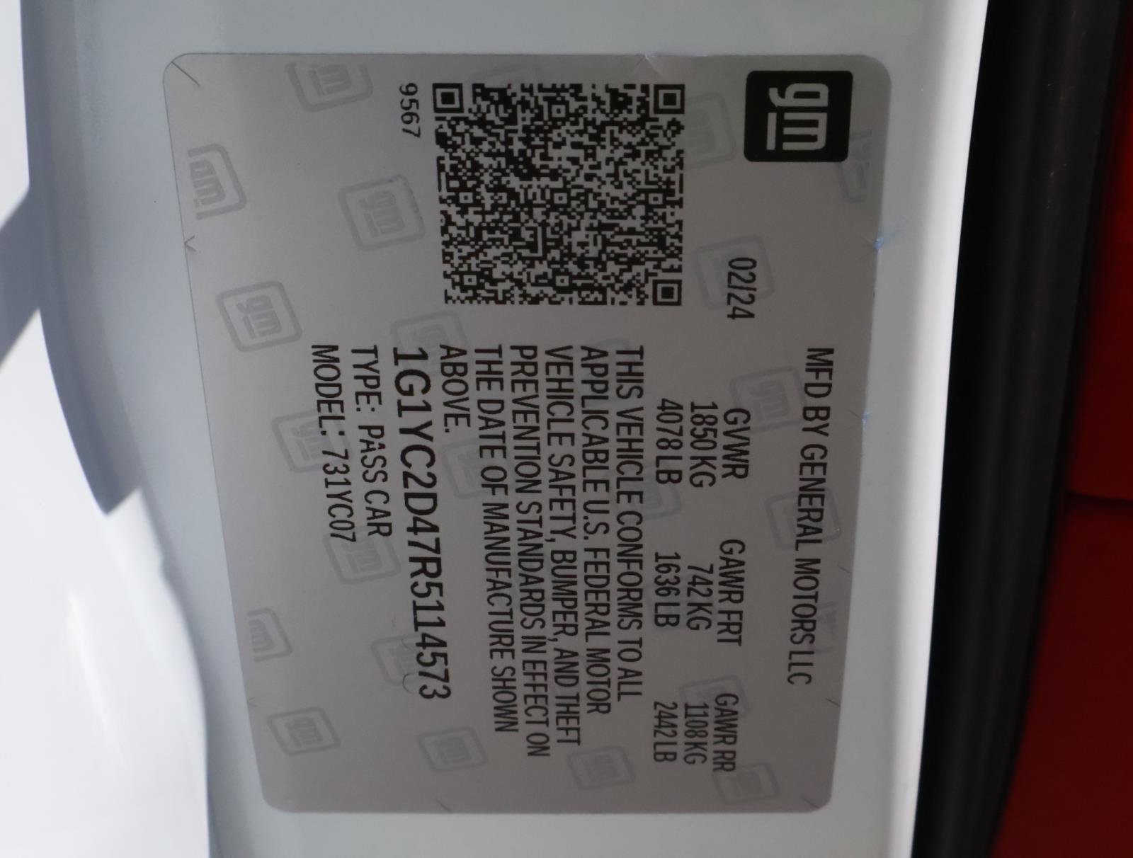 Used 2024 Chevrolet Corvette Stingray Premium Cpe w/ Z51 Performance Package image 23