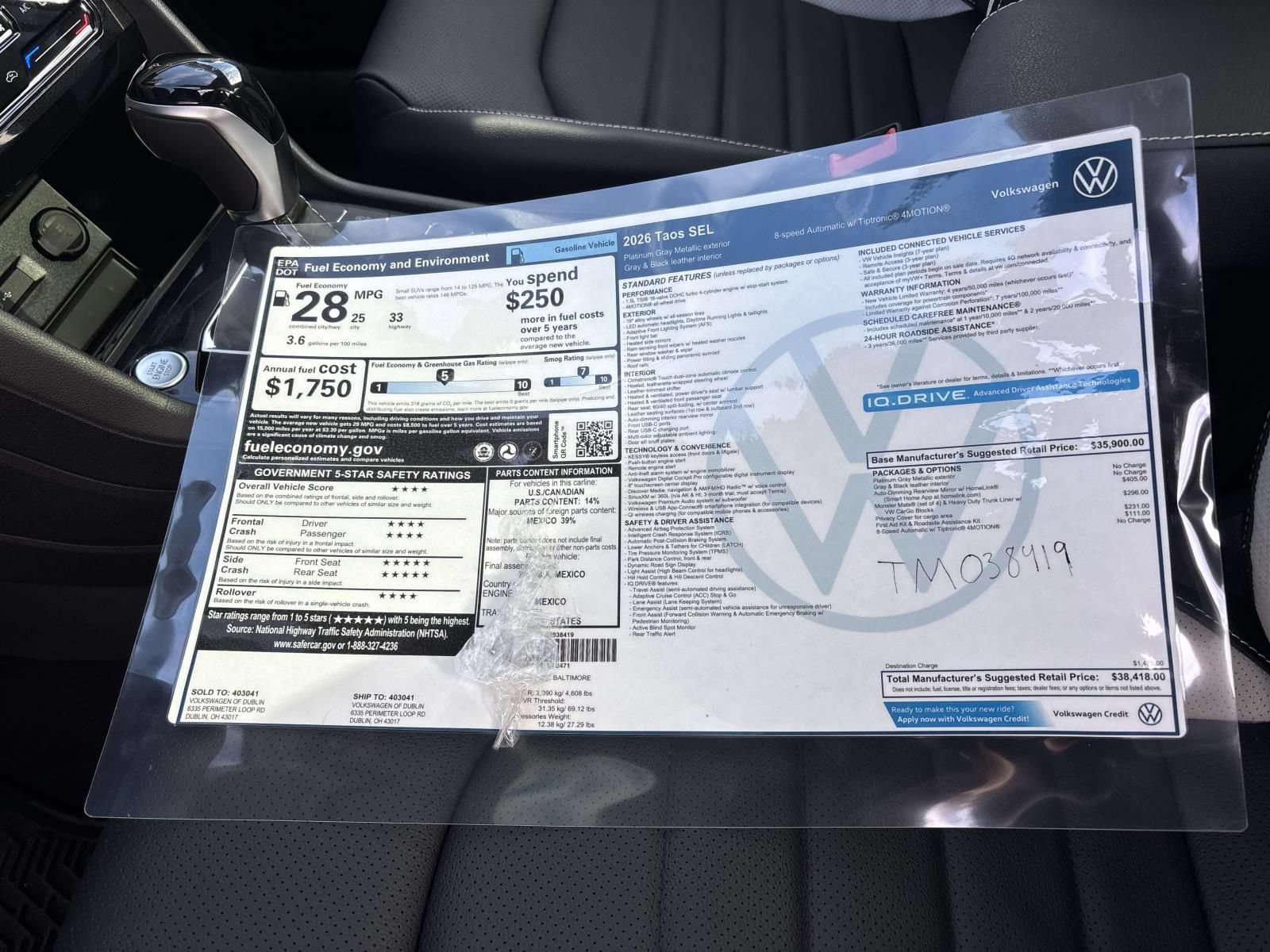 New 2026 Volkswagen Taos SEL AWD/4WD image 33