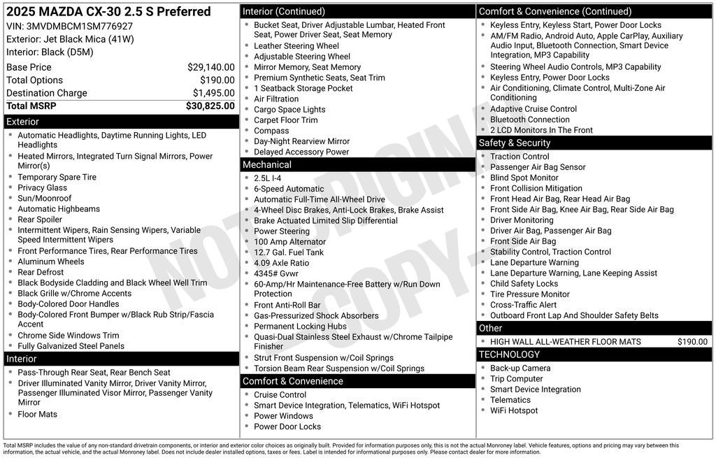 Used 2025 MAZDA CX-30 AWD 2.5 S w/ Preferred Package image 42