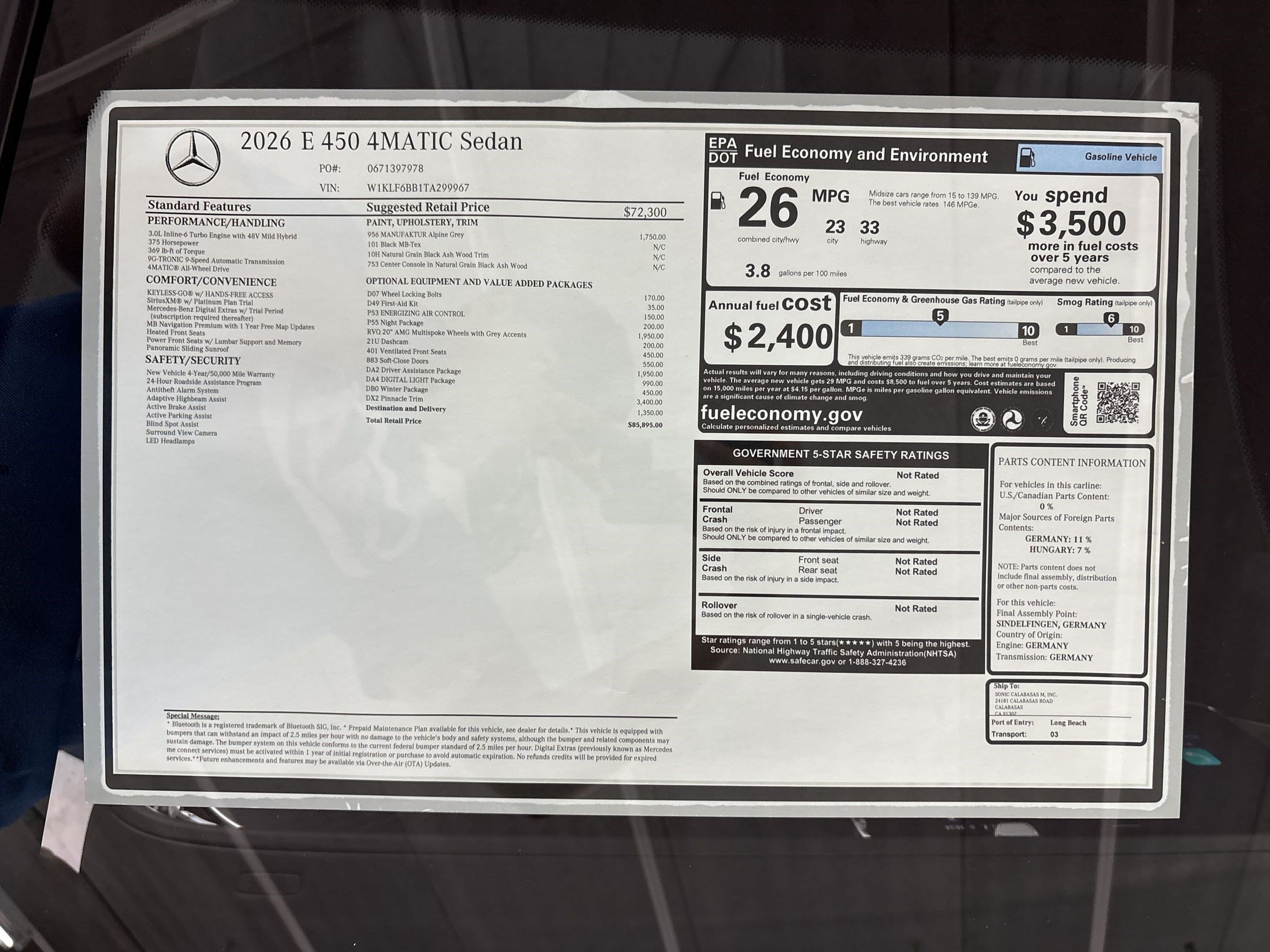 New 2026 Mercedes-Benz E 450 4MATIC Sedan image 31