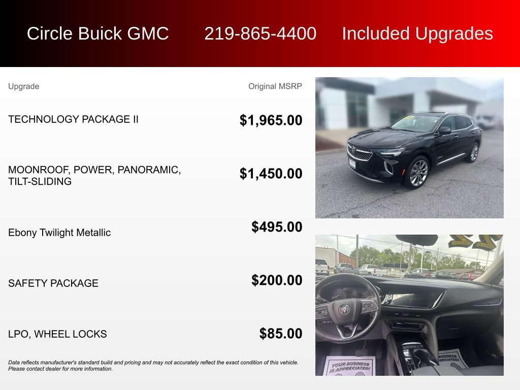 Used 2022 Buick Envision Avenir w/ Technology Package II AWD/4WD image 3