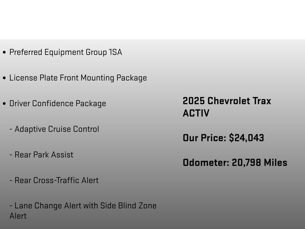Used 2025 Chevrolet Trax ACTIV w/ Sunroof Package FWD image 6