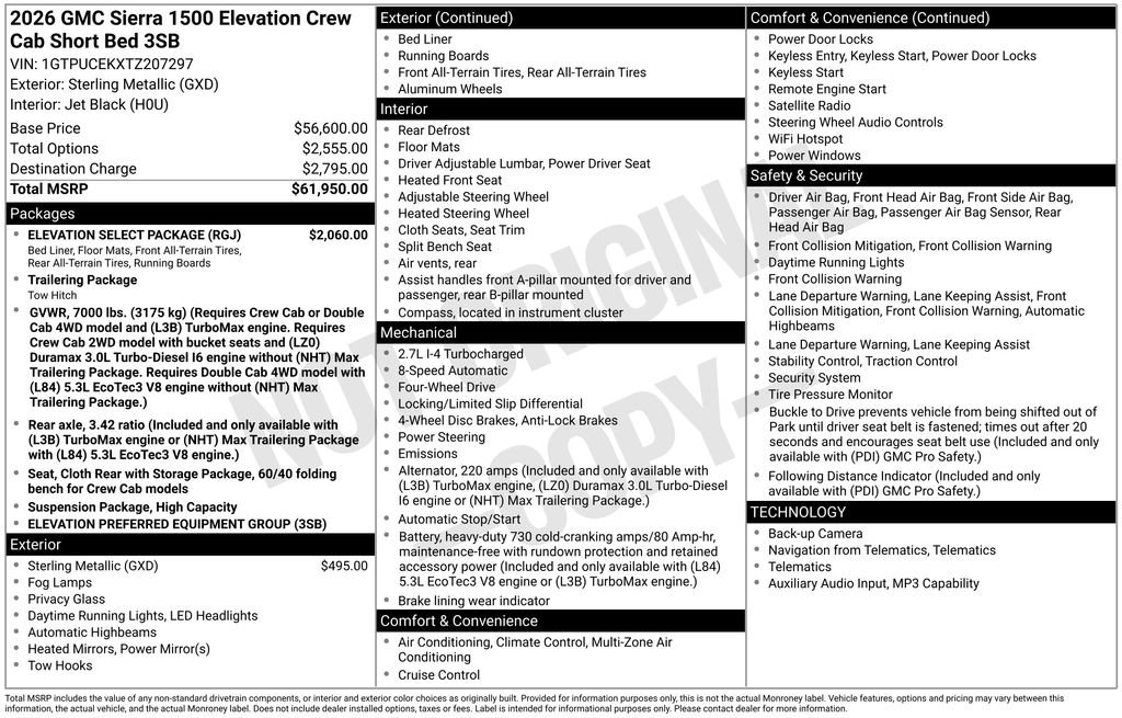 New 2026 GMC Sierra 1500 Elevation w/ Elevation Select Package AWD/4WD image 2