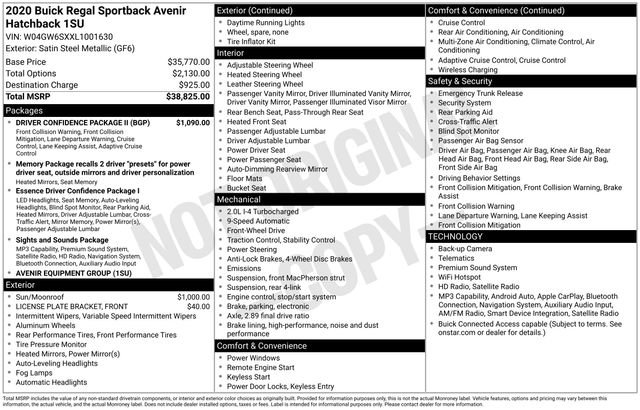 Used 2020 Buick Regal Avenir w/ Driver Confidence Package II FWD image 6