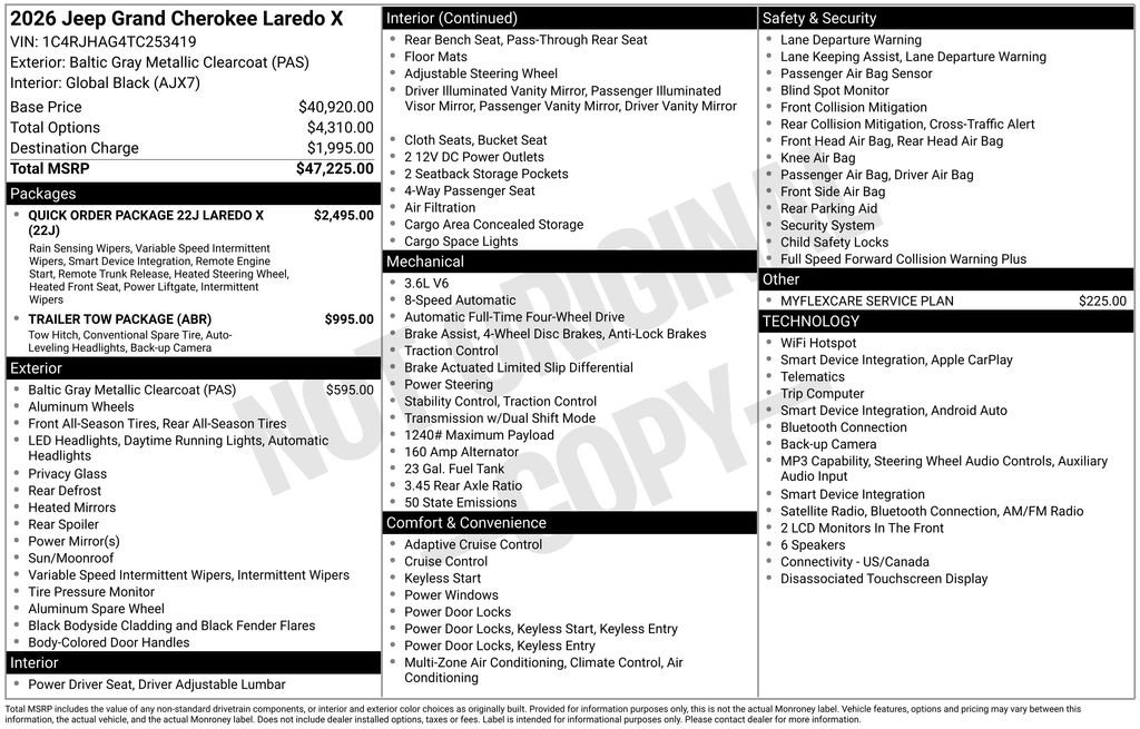 New 2026 Jeep Grand Cherokee Laredo X AWD/4WD image 8