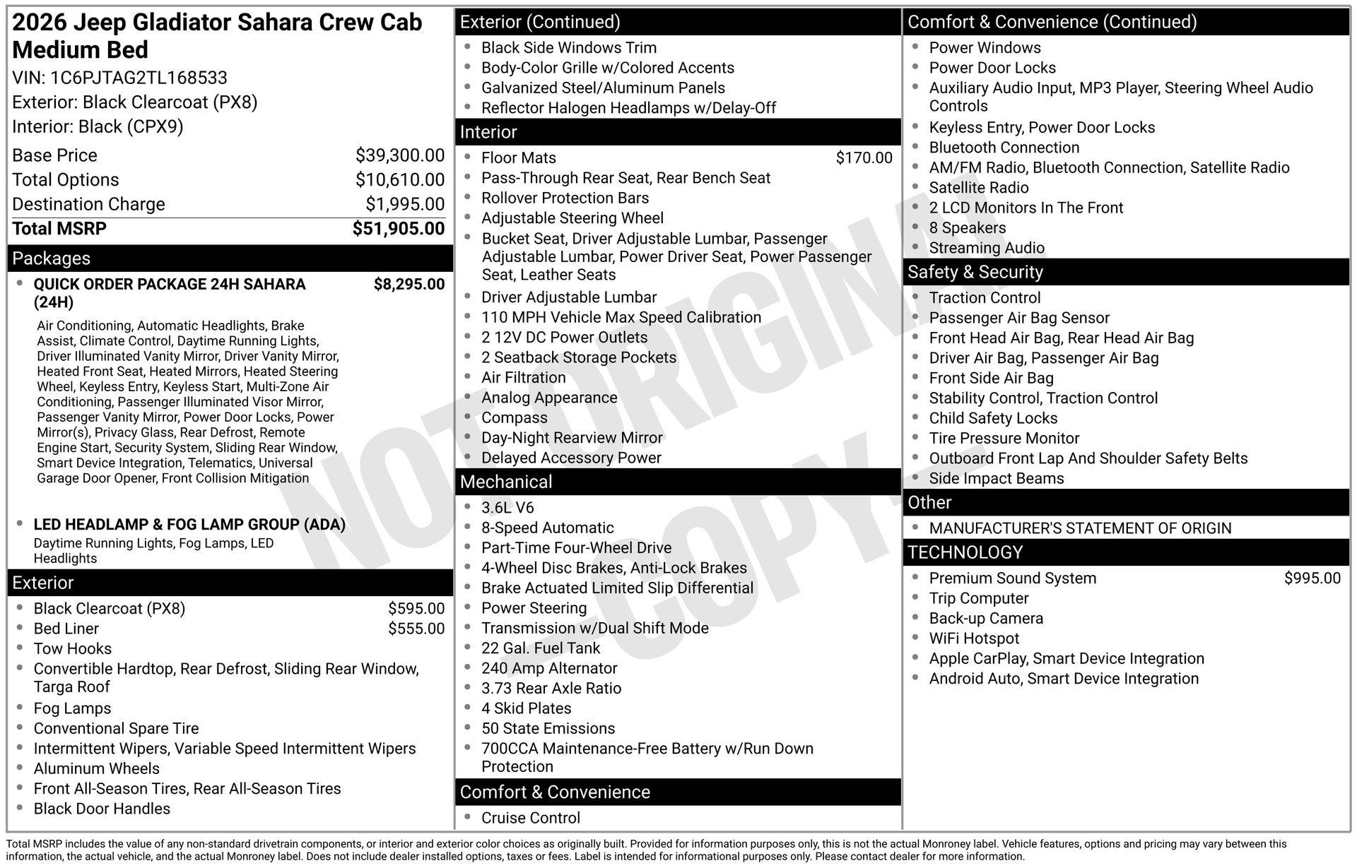 New 2026 Jeep Gladiator Sport S image 4