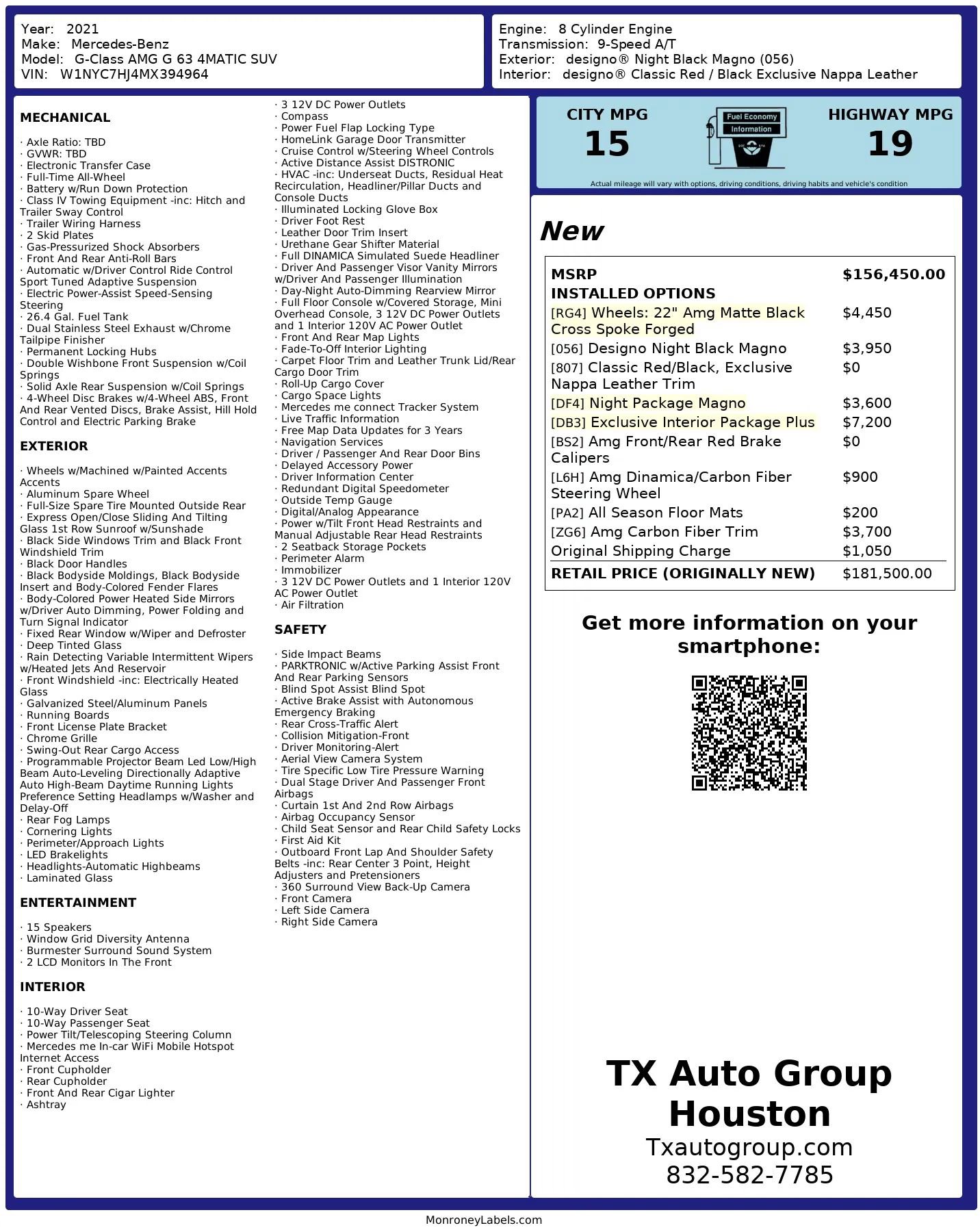 Used 2021 Mercedes-Benz G 63 AMG 4MATIC image 3