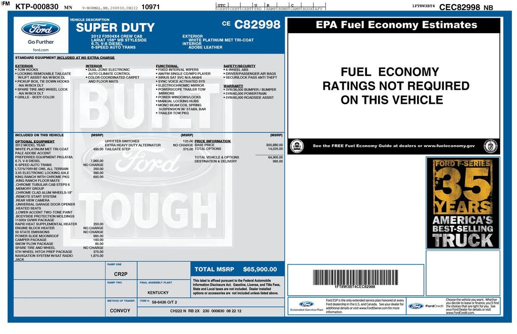 Used 2012 Ford F350 King Ranch w/ King Ranch w/Chrome Pkg image 16