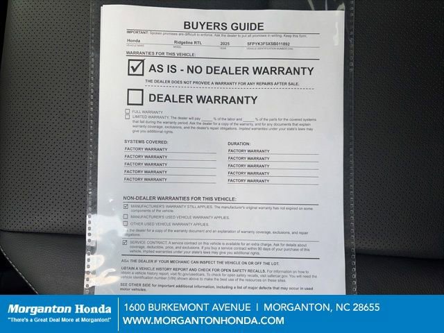Used 2025 Honda Ridgeline RTL image 33