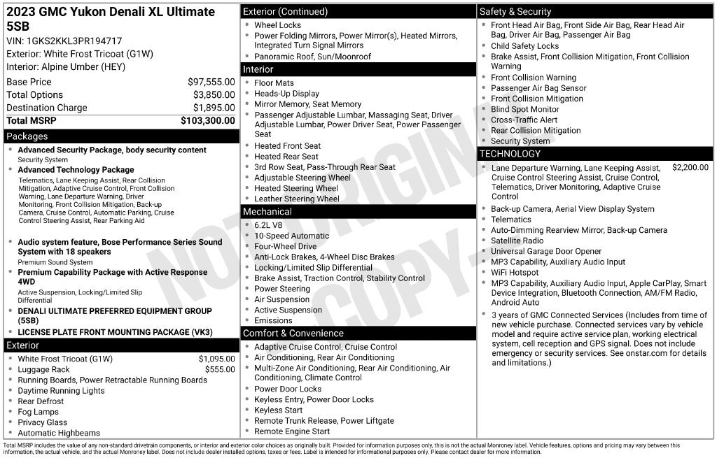 Certified 2023 GMC Yukon XL Denali Ultimate AWD/4WD image 52