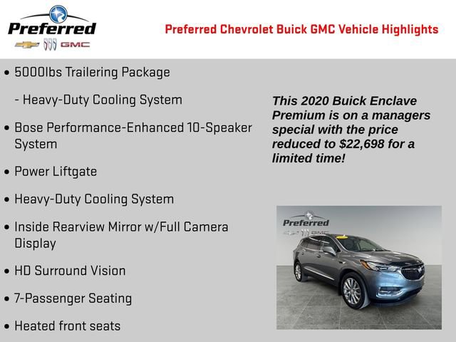 Certified 2020 Buick Enclave Premium w/ Surround and Sites Package image 4